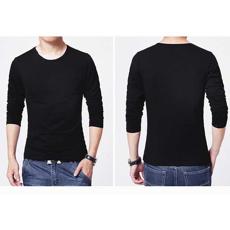 2024 MRMT Mens T-Shirts 3 Basic Colors Long Sleeve Slim Men T-Shirt Young Man Pure Color Tops Tees Shirt O-Neck For MaleX240919