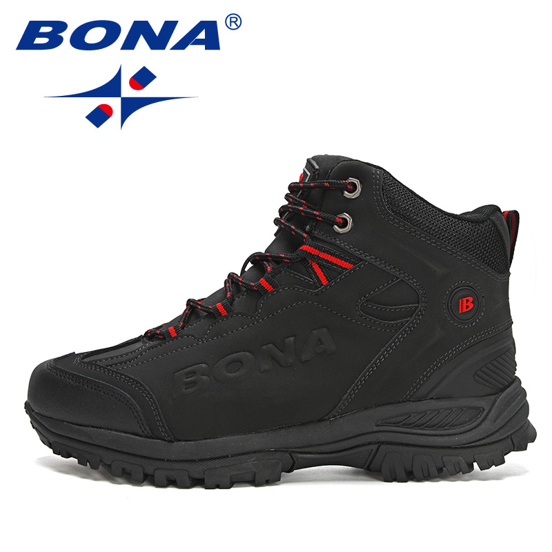 2022 BONA New Designers Popular Hiking Boots Men Snow Warm New Sneakers Man Padded Trekking Winter Action Leather High Top Footwear 2441