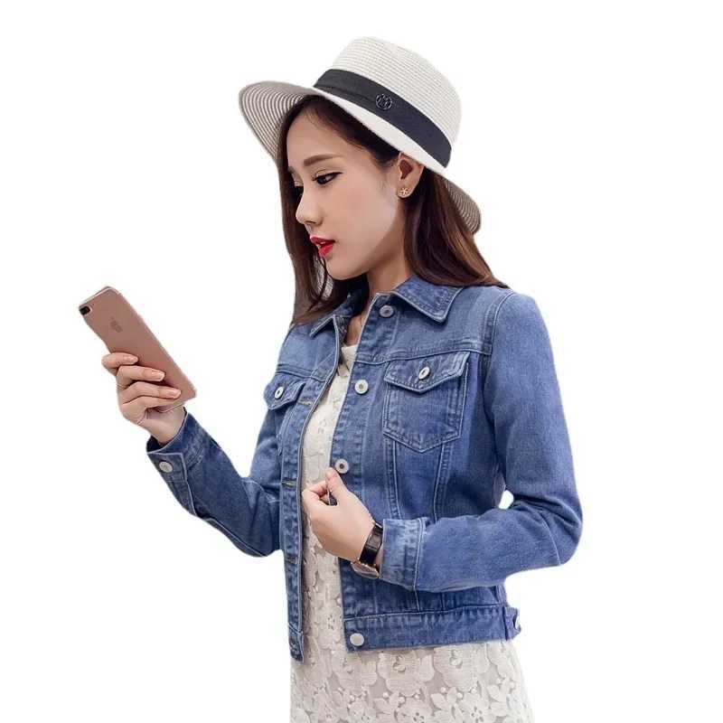 Trendy Denim Jacket For Women Cropped Slim Fit Spring Colorful Student Top Popular On The Internet Versatile ClothingX240920
