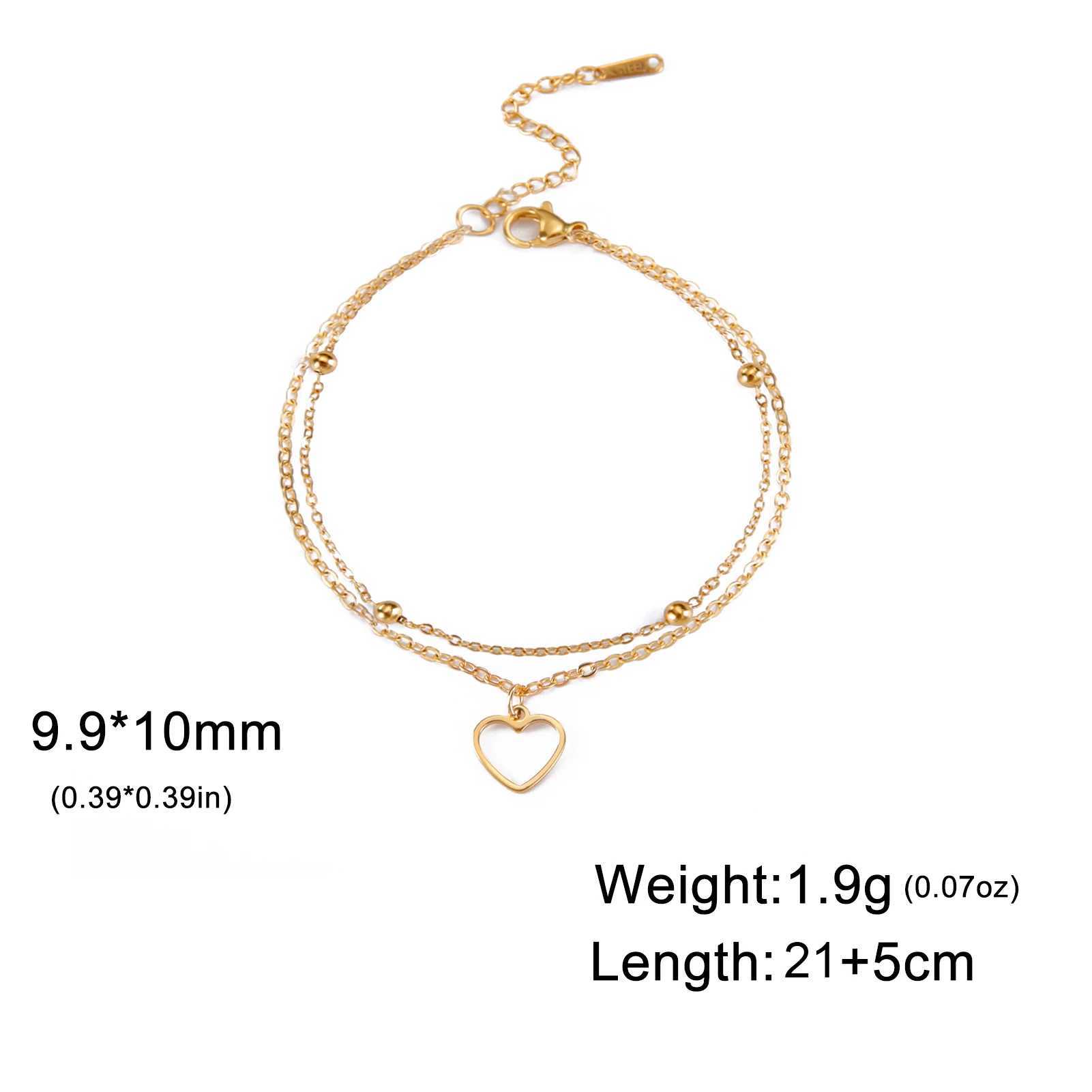 Kkjoy Simple Stainless Steel Silver Color Hollow Love Heart Female Anklets for Women Leg Bracelet Chain Jewelry Gift For Girl Y240920