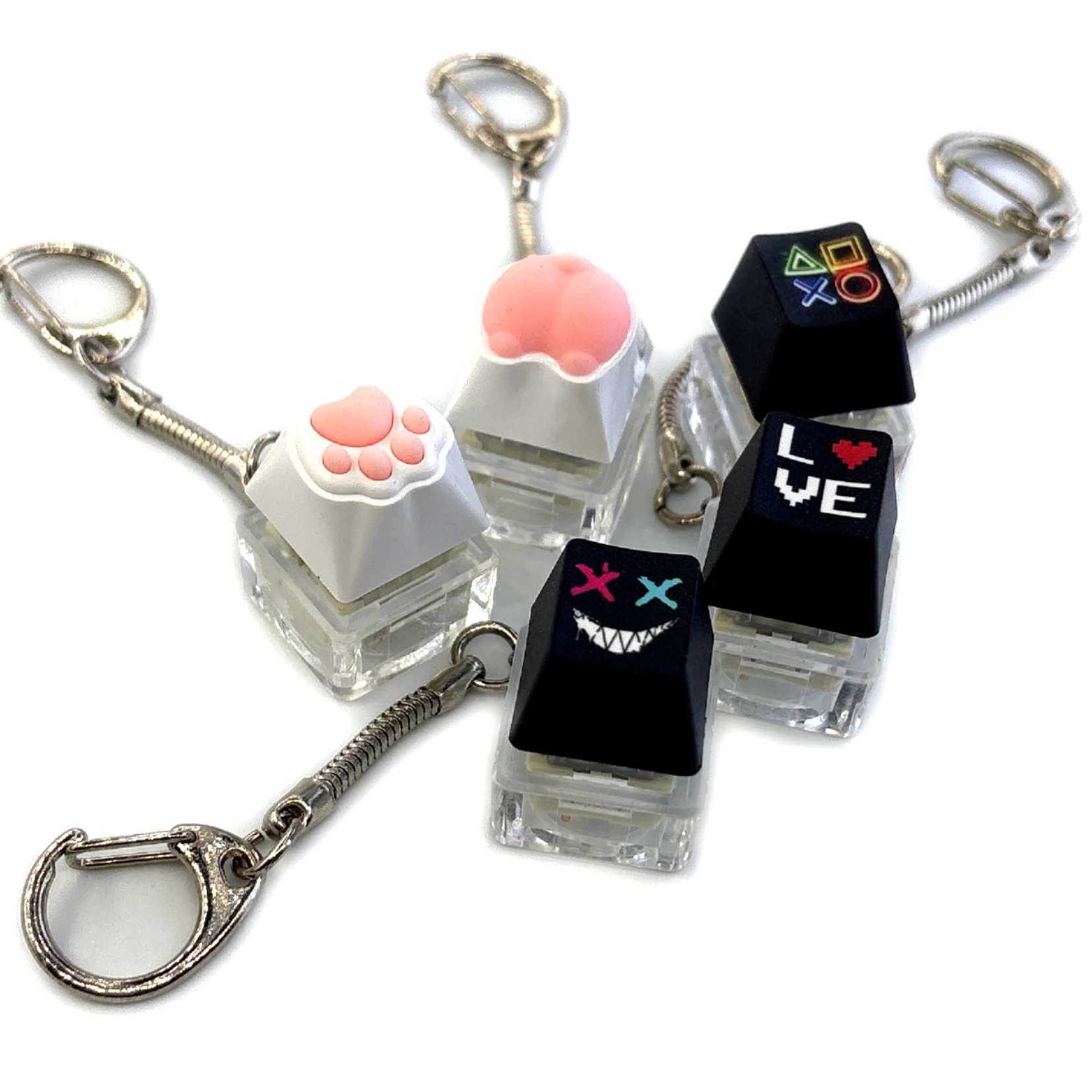 Keyboard Key Chain Toy Stress Relief Fidget Button Keycap Fidget Keychain Keyboard Keyring Finger Keyboard Caps ToyX240919