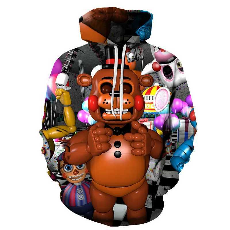 Cosplay Halloween Dress Horror Bear 3D Mens Printed Womens Casual Hoodies hooded Unisex Pullovers Sweatshirts Y240920