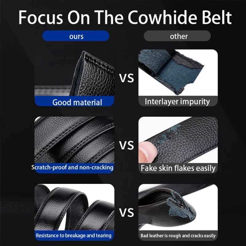 Mens fashion denim strap formal style strap automatic buckle more durable strap suitable for business work pants jeans daily wear W240920