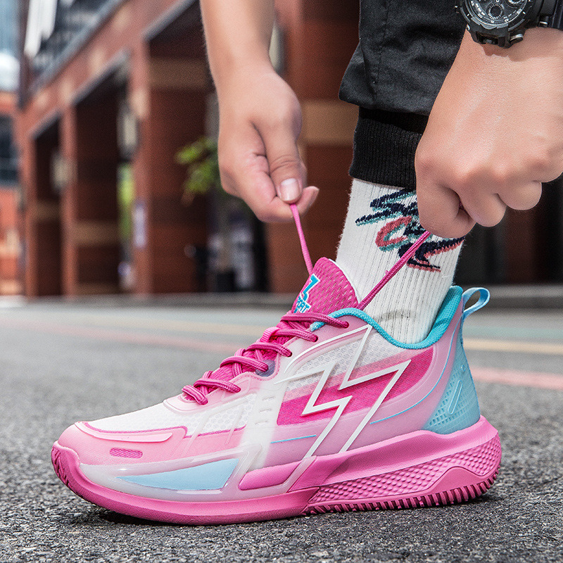 quality High Pink Tennis For Women Fashion Basketball Shoes Trendy Fluorescent Streetwear Sneakers New Men Sport Shoe