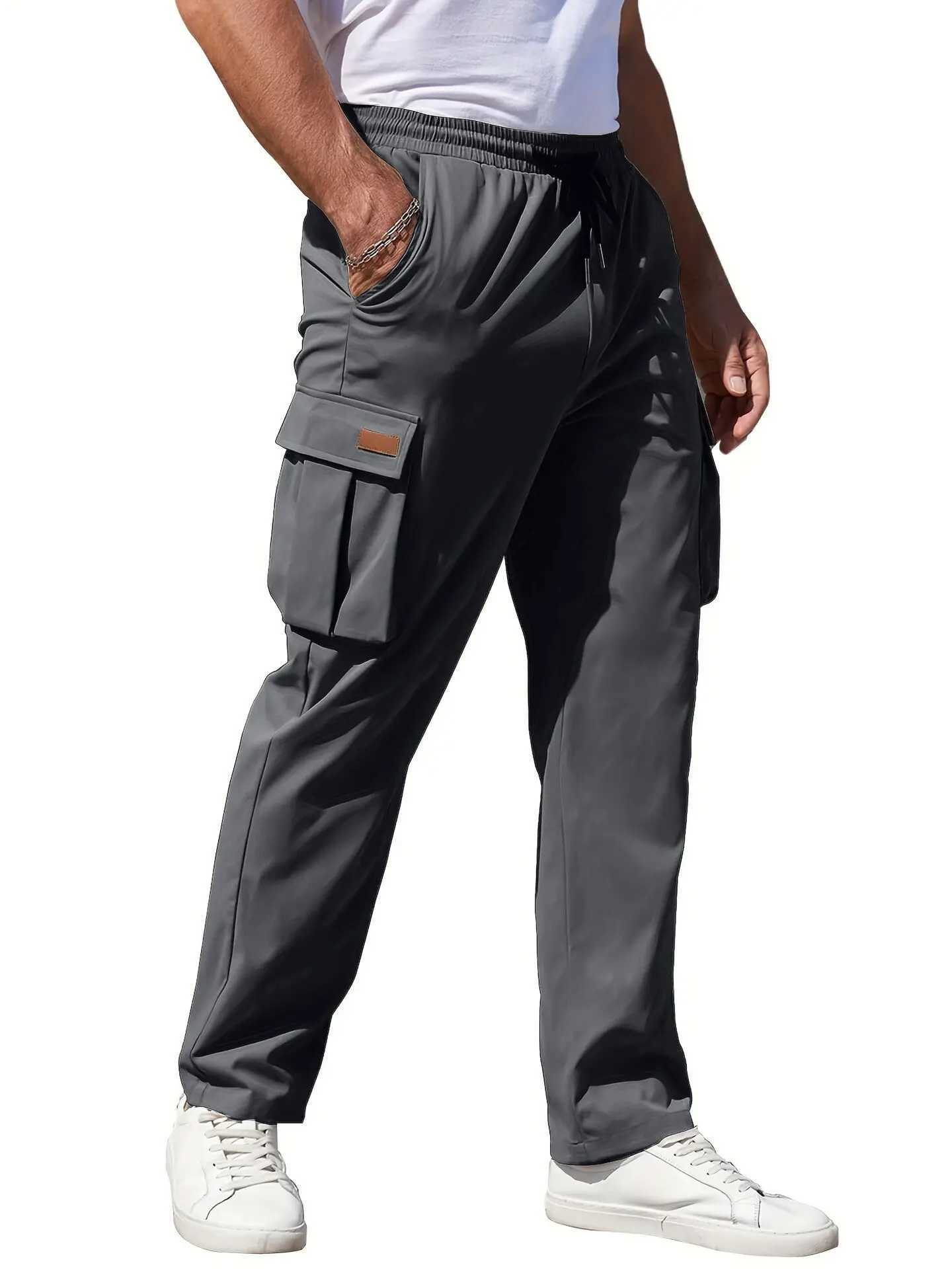 Mens loose straight leg work pants mens spring and autumn American pants wide leg pants mens W240919