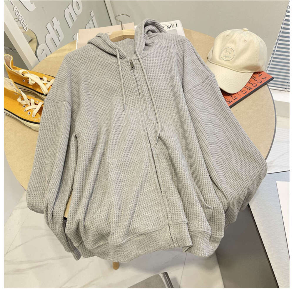Hallowmas Huafu Ge Hooded Sweatshirt for Women Autumn New Style Loose Slimming Niche Design Sense Spring and Summer Jacket Womens Zipper Cardigan Autu