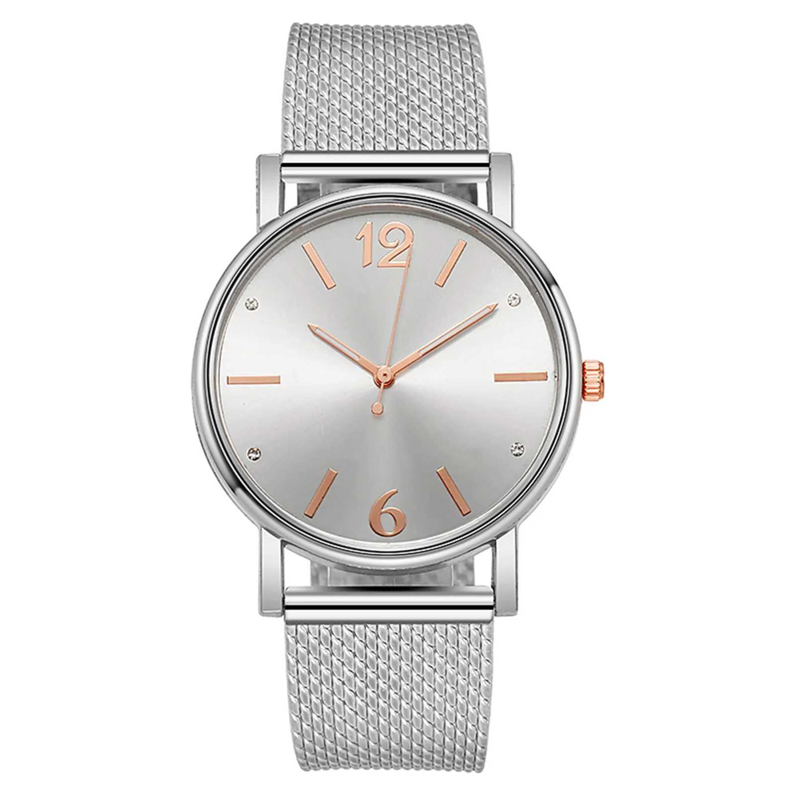 WomenS Diamond Mesh Strap Quartz Watch Simple Design Fashion Classic Round Dial Watches Breathable Strap Watch Reloj Para MujerX240920