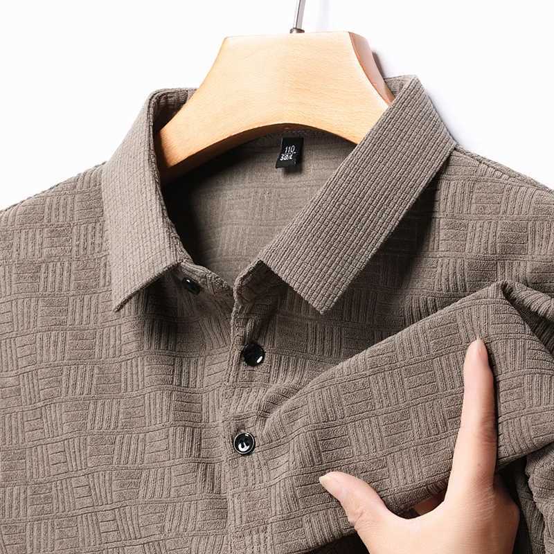 Luxury Quality Mens 2024 Summer New Cotton And Hemp Short Sleeved Polo Shirt Business Casual Checkered Lapel T-shirt Mens WearX240920