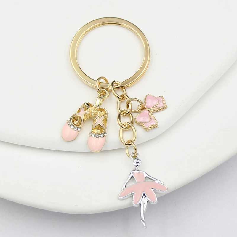 Cute Ballerina Keychain Ballet Shoes Dance Keyring Airpods Case Charm Car Holder HandBag Pendant Jewelry Ballerina Gift NewX240919