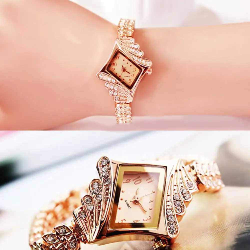 Brand Fashion Women Watches Bracelet Watch Luxury Ladies Crystal Quartz Rhombus Bangle Rhinestone Wrist Watch Relogio FemininoX240920