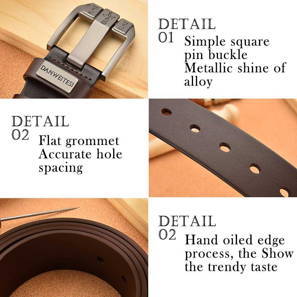 New mens leather belt high-quality mens leather belt luxurious pin buckle genuine fancy retro jeans free delivery W240920