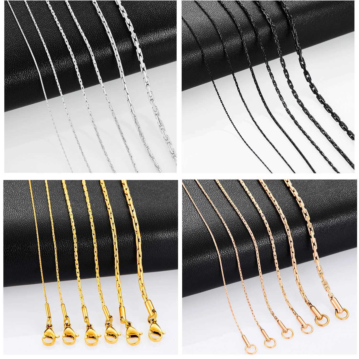 Fine Thin 316L Stainless Steel Necklace for Women Link Proof Coil Duty Cable Chains Waterproof Choker Jewelry Accessory DIY GiftX240919