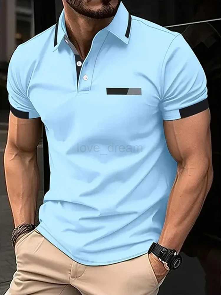 Mens Short Sleeve Polo Shirt Summer Casual Lapel Sports men polos Gift For Men EUROPEAN MeasurementXJ240920
