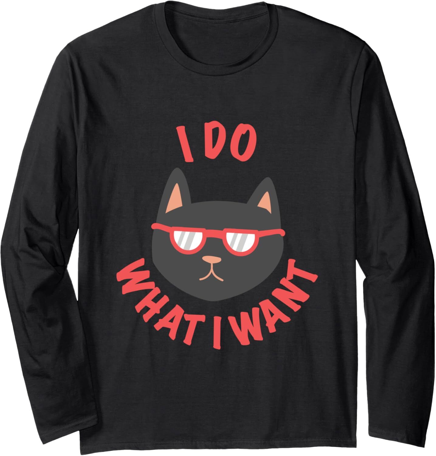Long Sleeve Shirts for Men sweatshirt Fun Cat I Do What I Want Cute Cool Kitten Gift Long Sleeve Tee Streetwear Casual tops clothes