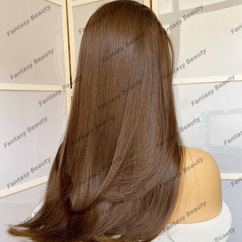 Top Quality Soft Silky Straight Golden Honey Brown Synthetic Hair Lace Front Natural Haire Glueless Long 26Inches Wigs