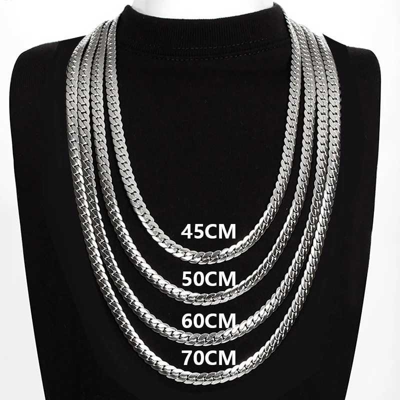 Cuban Link Chain Necklace Stainless Steel Long Chain For Men Women Jewelry GiftsX240919