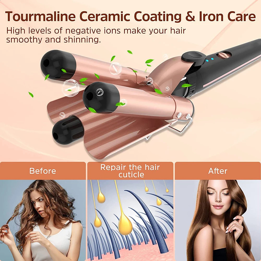 5 in 1 Hair Waver Curling Iron3 Barrel Hair Crimper with Fast Heating Up 0.4-1.25 Inch Crimper Wand Curler for All Hair Types 250206