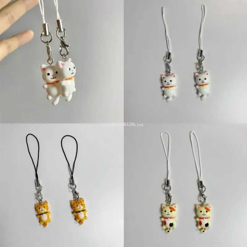 Cell Phone Strap Keychain Cat Pendant Phone Lanyard Anti Lost Keyring Jewelry DropshipX240919