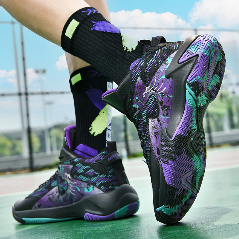 New plus size basketball shoes, sports casual running shoes, anti slip and wear-resistant fashionable men's running shoes