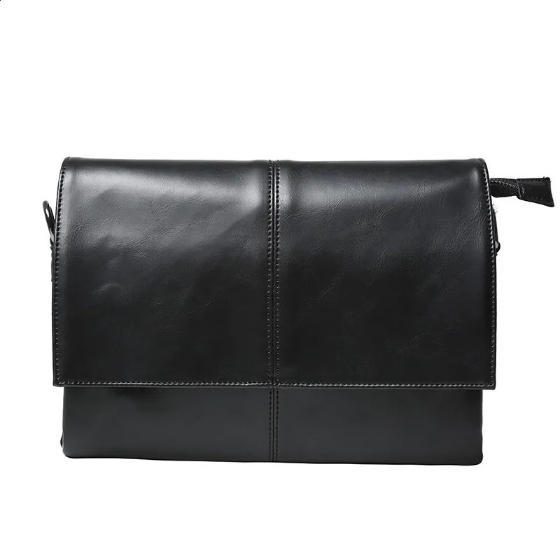 Retro fashion mens cross body foreskin leather shoulder bag casual large capacity messenger multifunctional backpack 240919