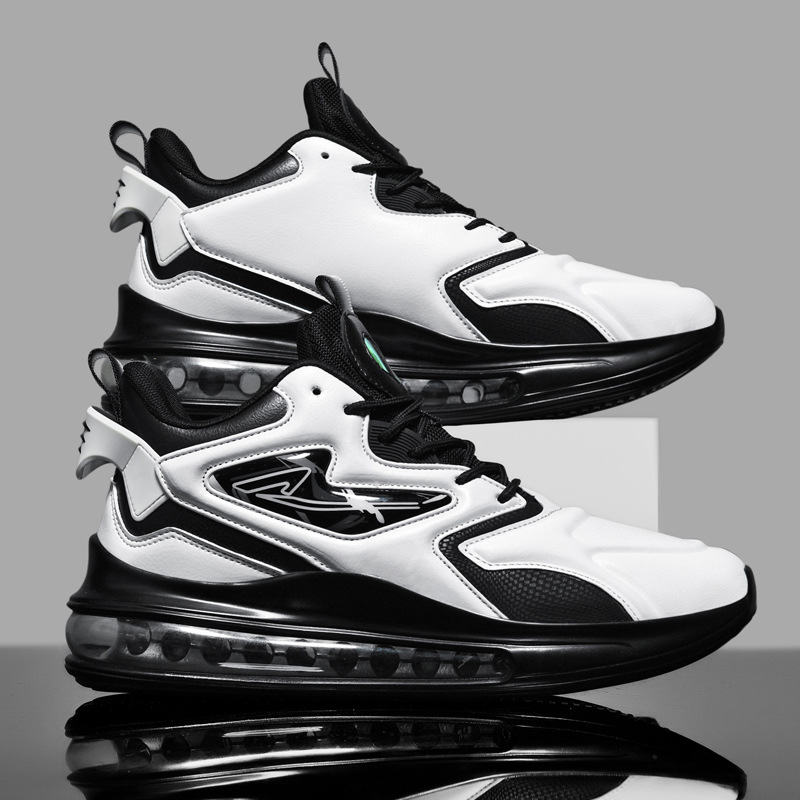 2024 Autumn/Winter New Men's Super Fiber Leather Face Trendy Wear resistant Anti slip Half Air Cushion Warm Casual Shoes