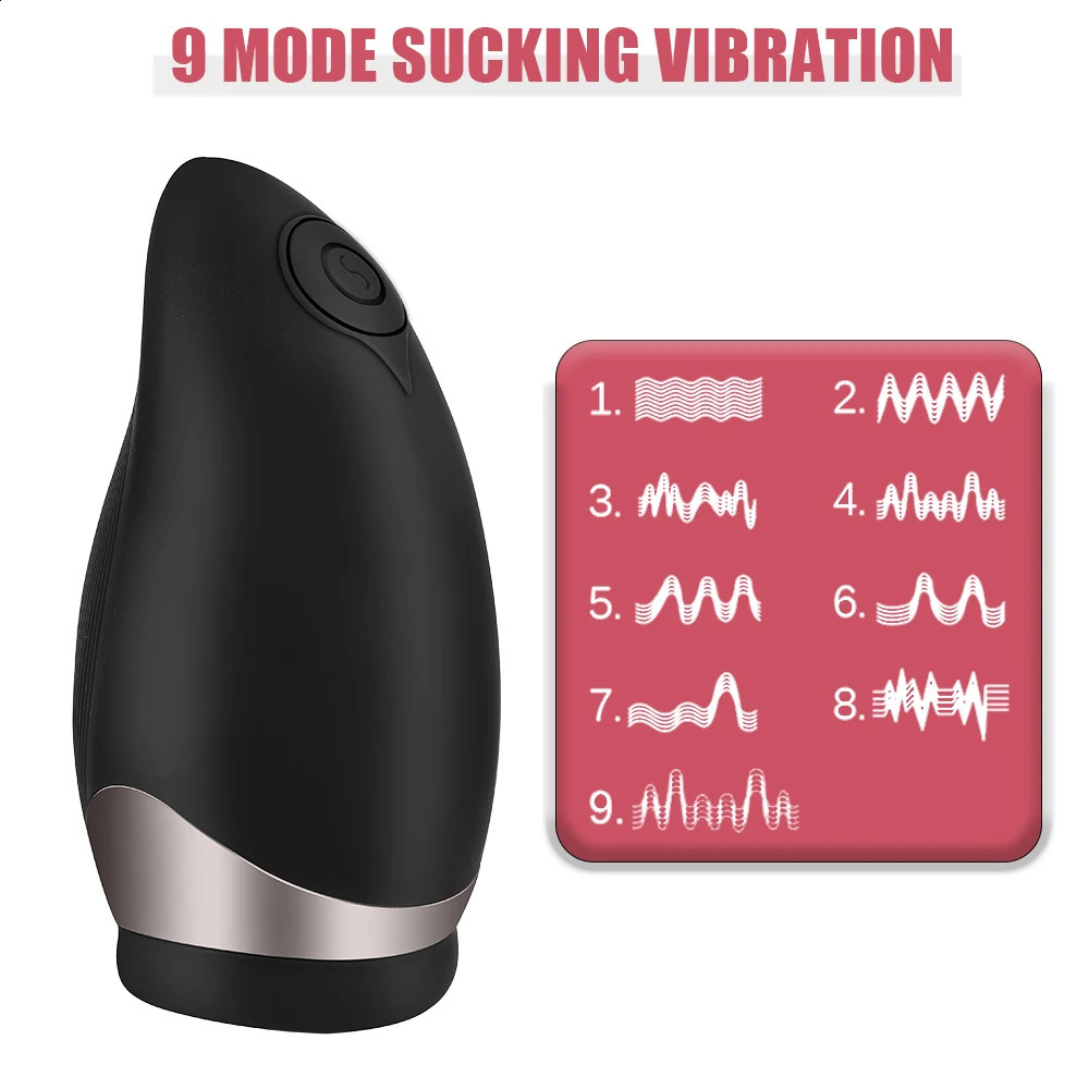 Automatic Heated Mouth Male Masturbator Sucking Vibrator For Men Penis Pump Cock Exerciser Blowjob Sex Toys Oral Massager Erotic 240914