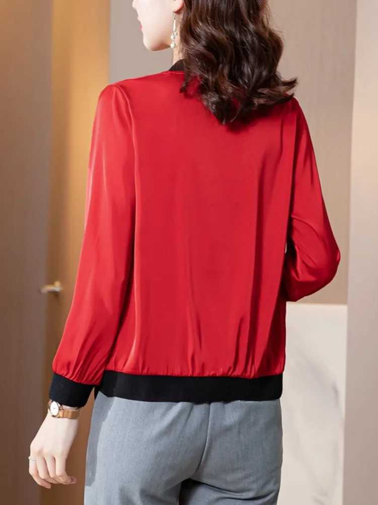 #5357 Black Gray Red Short Baseball Jacket Women Zipper Slim Thin Outerwear Sunscreen Womens Jackets And Coats Stand CollarX240920
