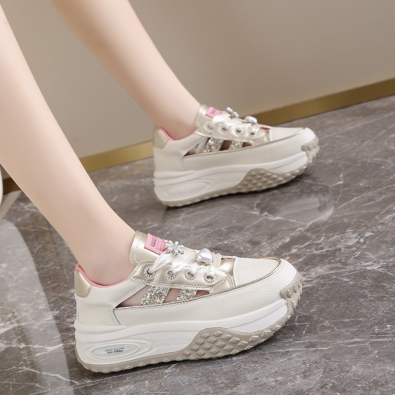 2024 Korean version summer new dad women's ins trendy student breathable sports shoes thick sole height increasing casual