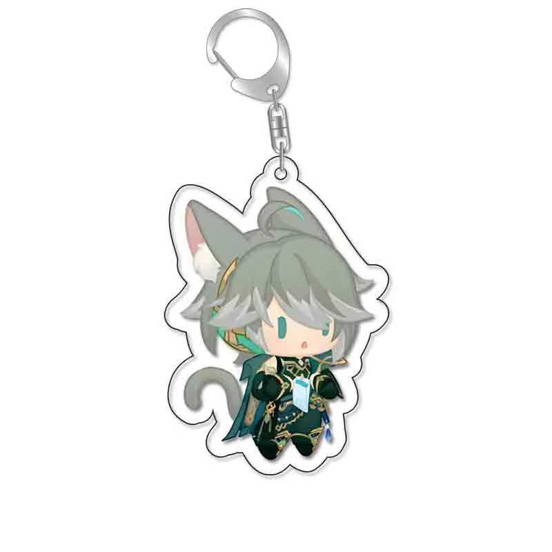 Genshin Impact Wanderer Doctor Fatui Dottore Xiao Alhaitham Keychain Cosplay Acrylic KeyringX240919