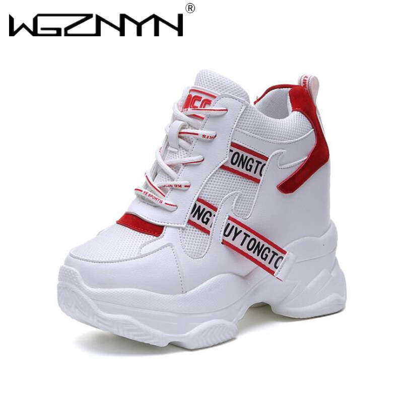 Brand White Trendy High Top Sneakers Women Platform Ankle Boots Basket Femme Chaussures Femmes Height Increase Shoes