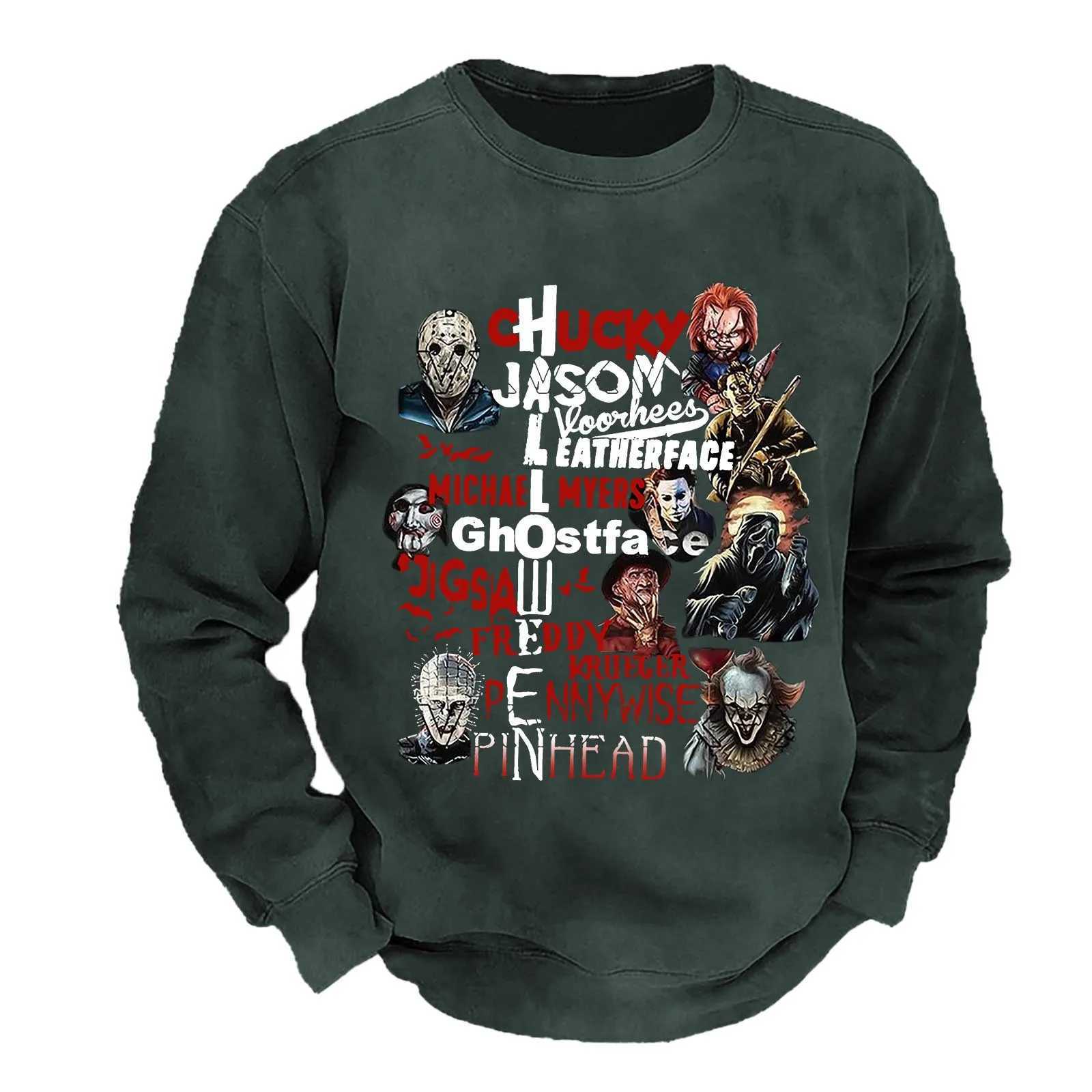 American Vintage Halloween Jumpers Horror Role Thug Life Tracksuit Graphic Men Oversized Y2k Hoodie New In Hoodies Sweatshirts Y240920