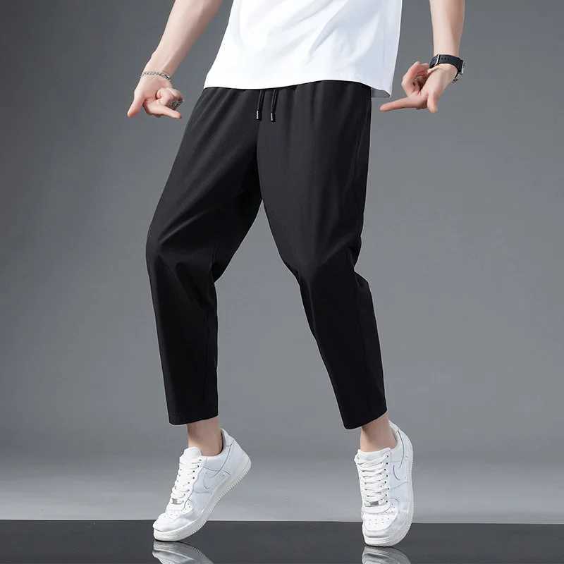 2024 Summer Silk Pants Mens Four sided Elastic Casual Edition Loose Fast Drying Sports Pants W240919