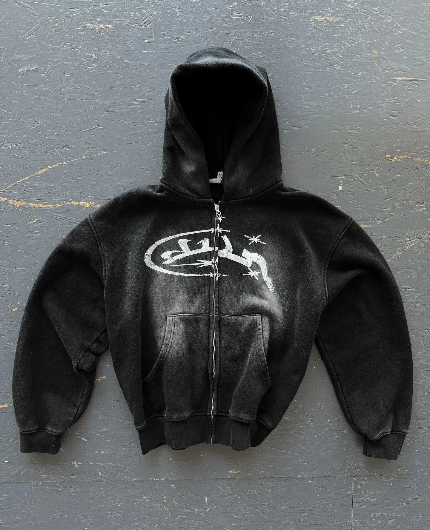 Y2k Vintage Fashion Print Zip Up Hoodies Harajuku Hip Hop Long Sleeve Coats Loose Hooded Sweatshirt Men and Women Streetwear 240920