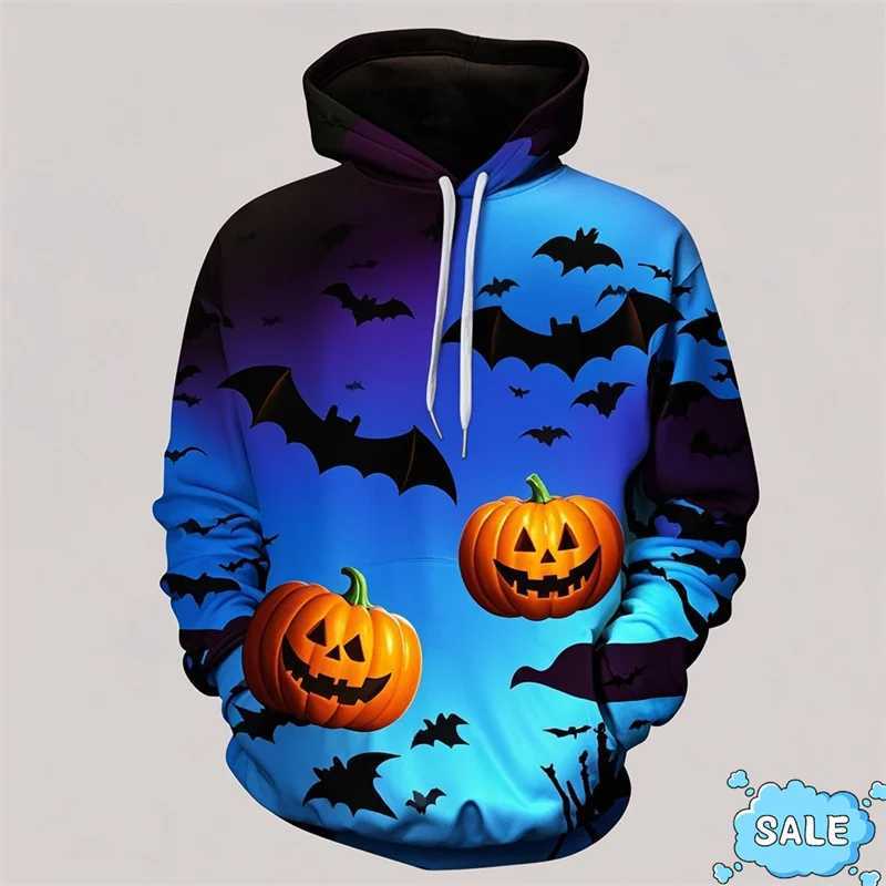Harajuku 3D Printed Halloween Day Hoodies All Saints Day Pumpkins Graphic Hooded Sweatshirts Men Fashion Funny Pullovers Hoodie Y240920