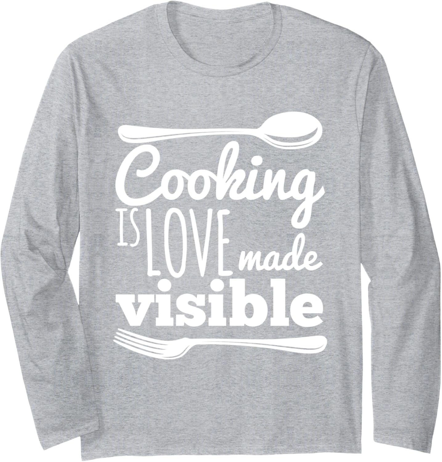 Long Sleeve Shirts for Men sweatshirt Cooking Is Love Chef Foodie Cute Birthday Long Sleeve Tee Streetwear Casual tops clothes