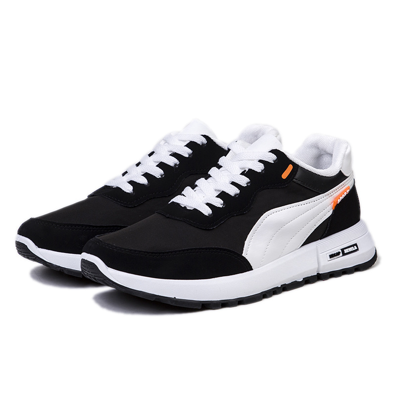 Spring Sneakers for Men Male Shoes Fashion Light Casual Shoes White Black Sneakers Tennis Breathable Walking Men Flats Black 824