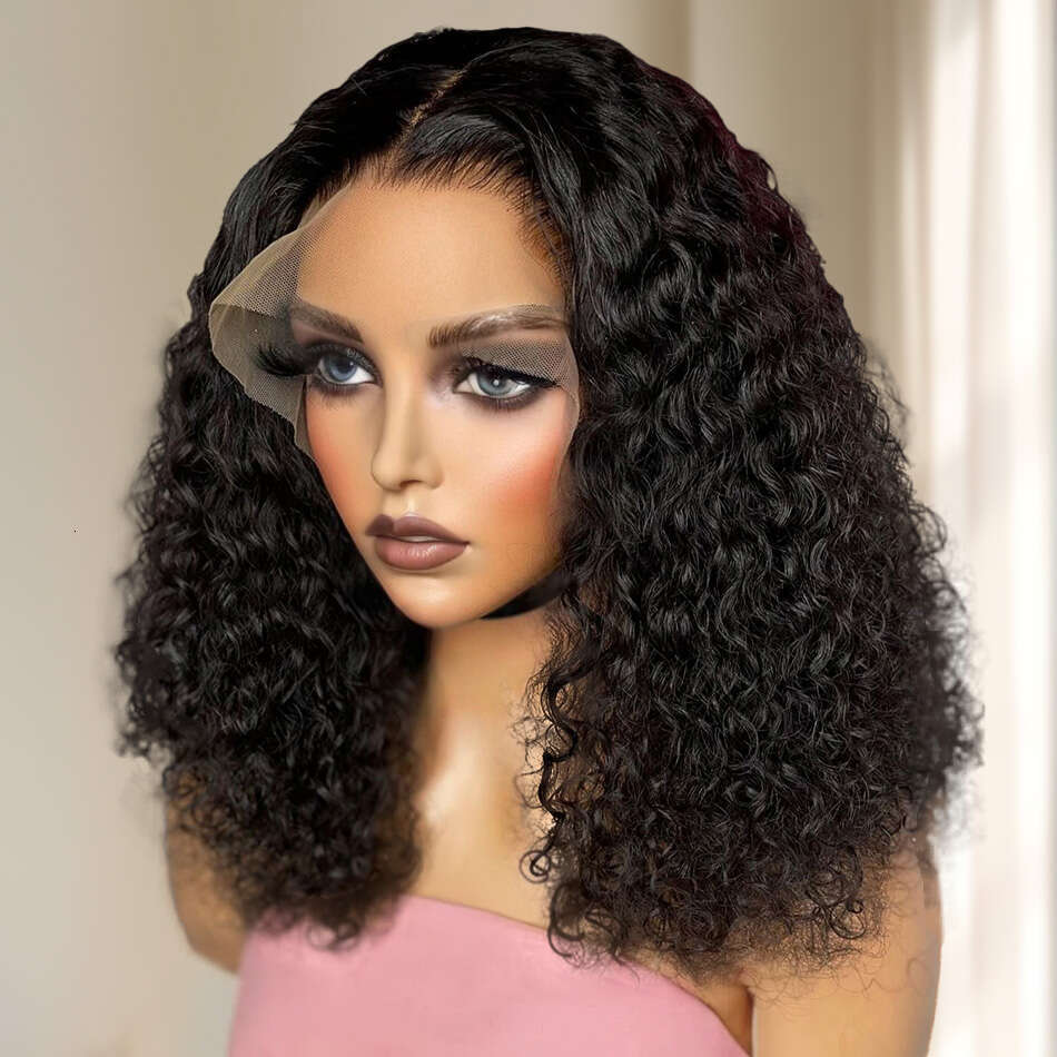 Curly Short Bob 13x6 Frontal Human Wigs Deep Wave 13x4 HD Transparent Lace Front Brazilian Remy Hair Wig