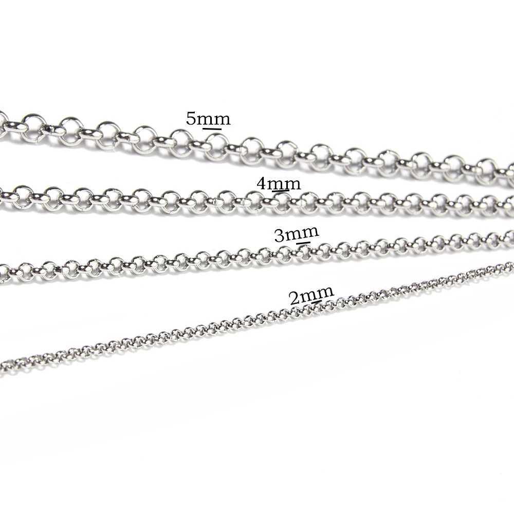 Fashion New Width 2mm-5mm Stainless Steel Round Pearl Chain Necklace DIY Jewelry Bracelet Necklace Dropship WholesaleX240919