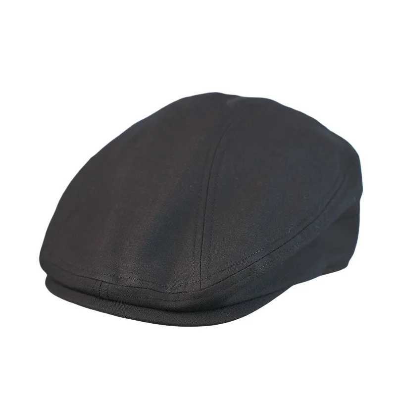 Spring Summer Linen Newsboy Cap New Solid Black Breathable Beret Mens Womens Literary Retro Hat England Hats Male Hats A-602X240919