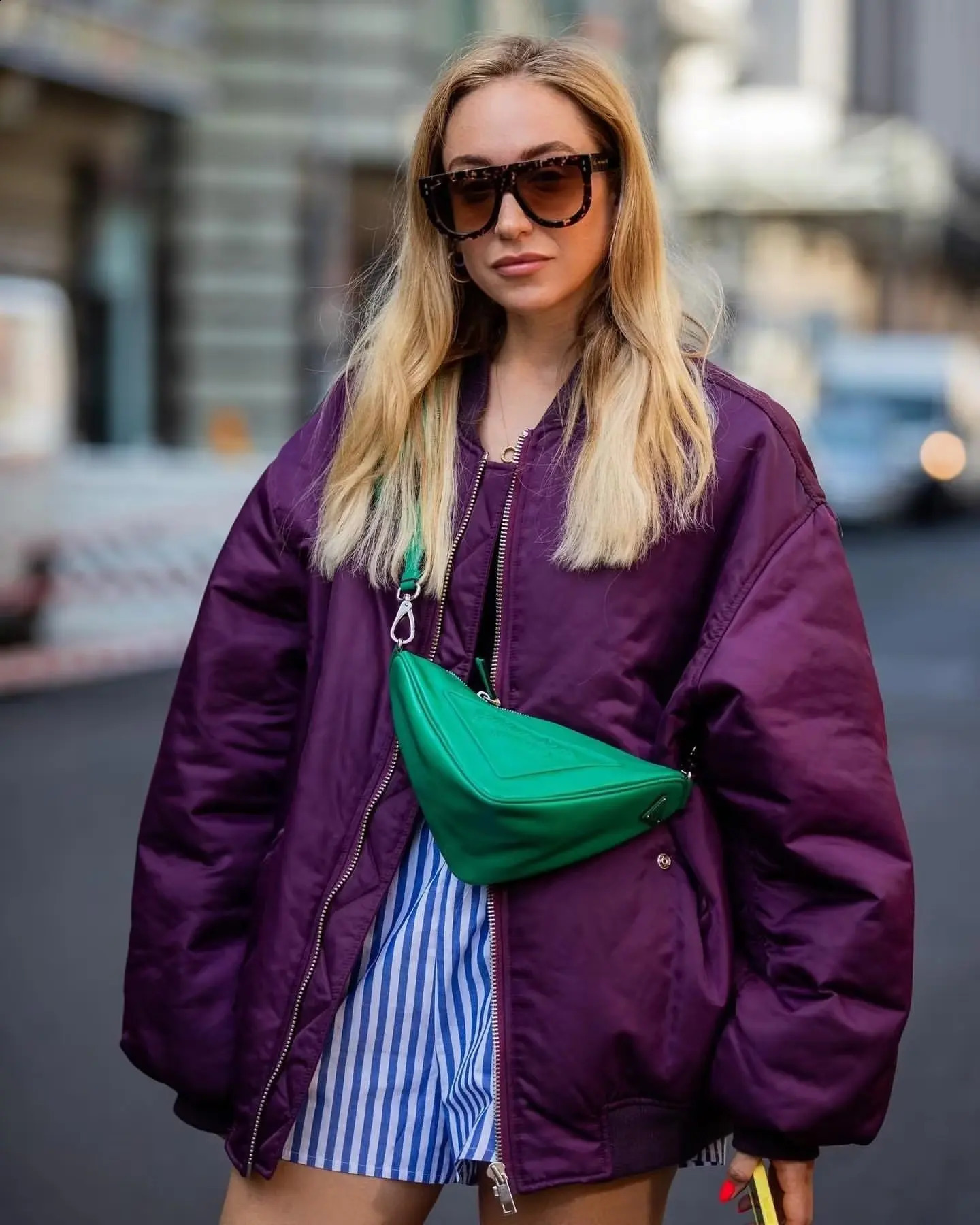 Y2K TRAF Oversized Bomber Jackets for Women 2024 Loose Jacket Coat Lady Chic Stand Collar with Pockets Streetwear Outerwear 240920
