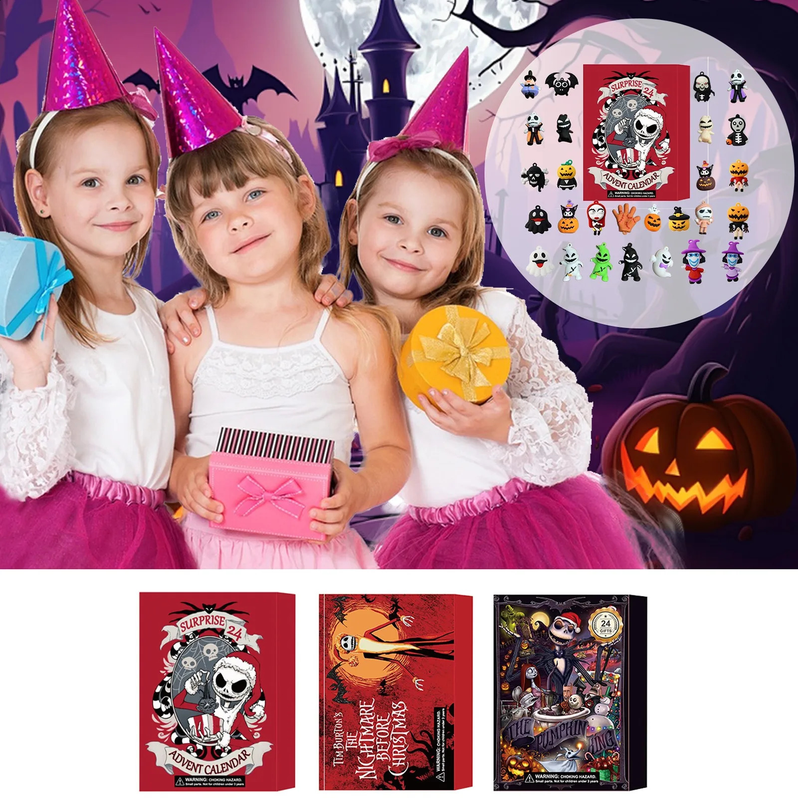 Fashion Blind Box Halloween Countdown Hole Fun Halloween Horror Box Gift 240914