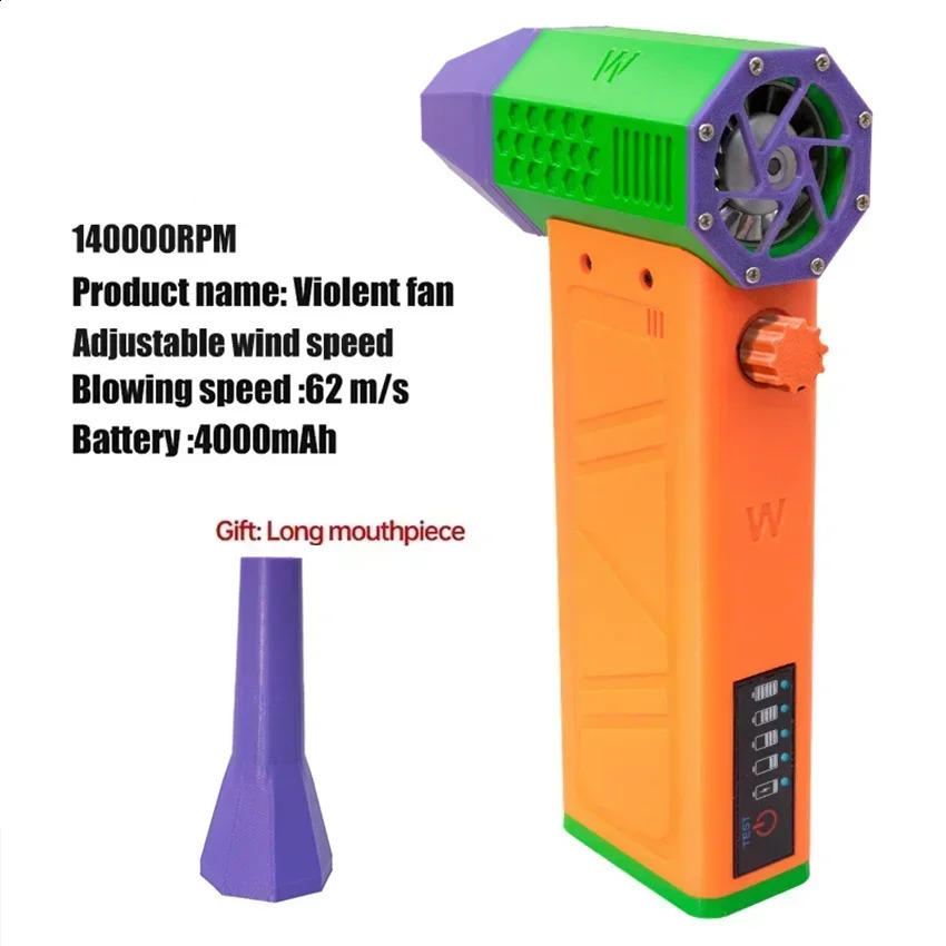 130000 RPM Mini Blower Handheld Electric Turbojet Fan Brushless Motor Violent Wind Speed 52ms Industrial Duct 240913