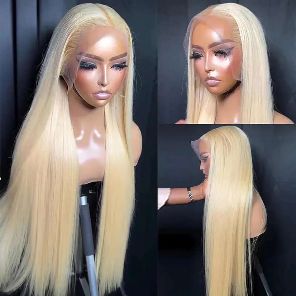 13x6 transparent 30 40 inch 613 honey blonde straight 250 density 13x4 lace front human hair wigs brazilian for women