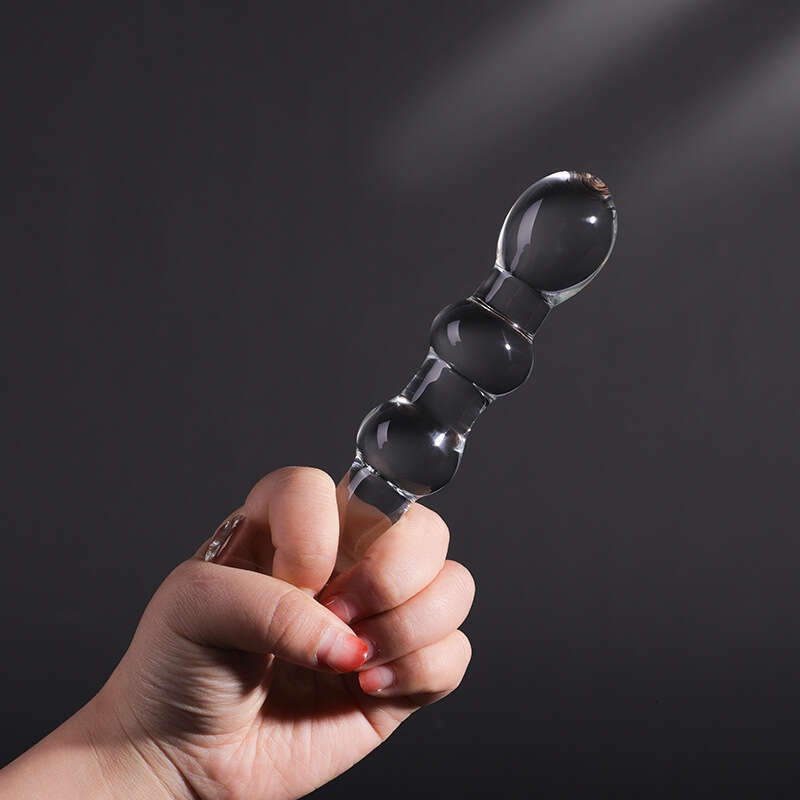SM prop glass crystal dildo T-shaped three ball anal plug simulation dildo masturbator, female alternative adult product