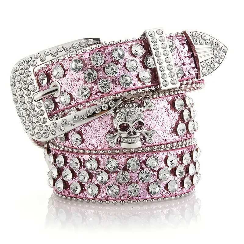 Charming Rhinestone Riveted PU Belt The Perfect Western Style Accessory for Y2K Jeans! W240920