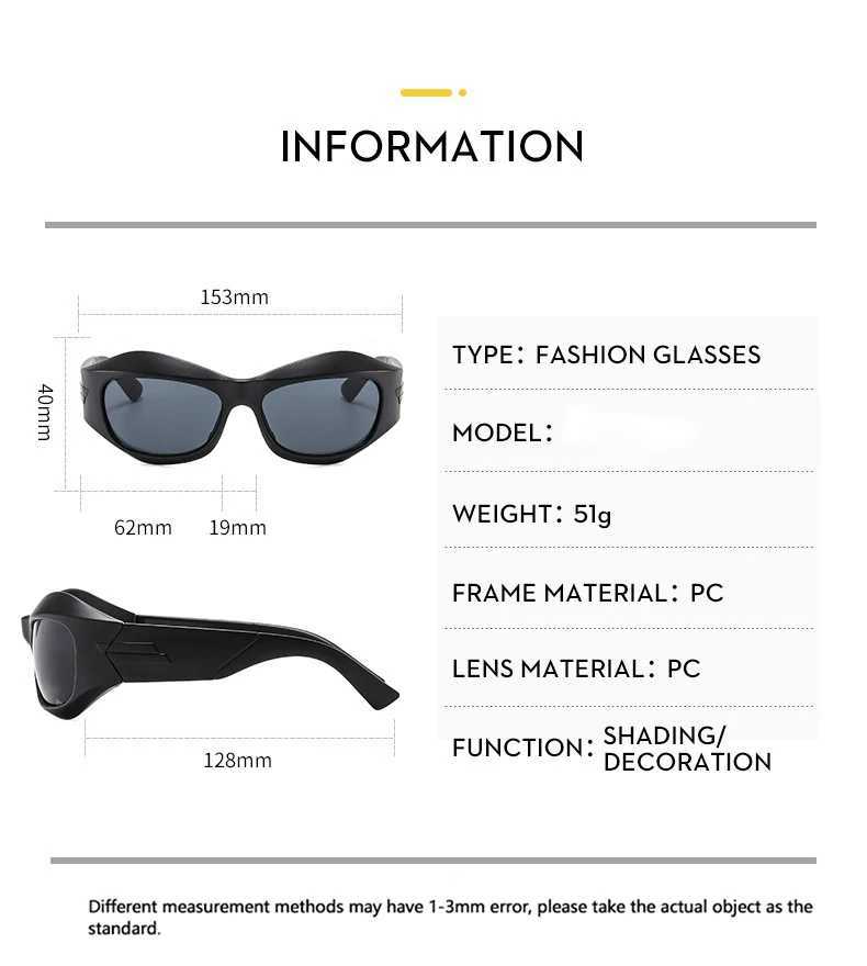 Trend Steampunk Sunglasses Women Men Fashion Sun Glasses Punk Female Y2K Mirror Goggle Shades Eyeglasses UV400X240920