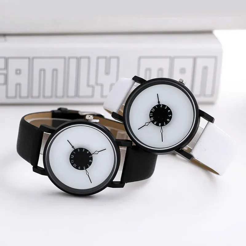 Couple Watch Simple Men Women Casual Quartz Watches Ins Fashion White Black Watches Womens Clock Watch for GirlsX240920