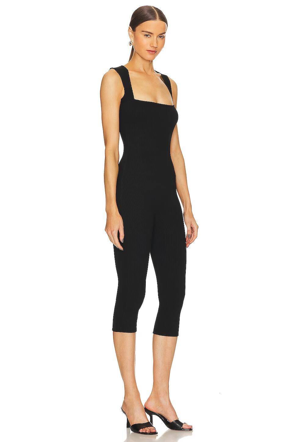 2024 Women Ribbed Jumpsuit Casual Solid Romper Summer Bodycon One Piece Sexy Sleeveless Tank Top Skinny Workout Daily Outfit