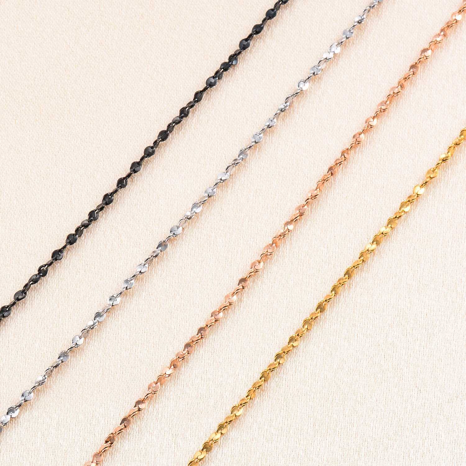 1.2/1.5/1.8MM Stainless Steel Silver/Gold/ Black/Rose Gold Color Sparkling Star Shiny Necklaces For Women Tiny Chain JewelryX240919