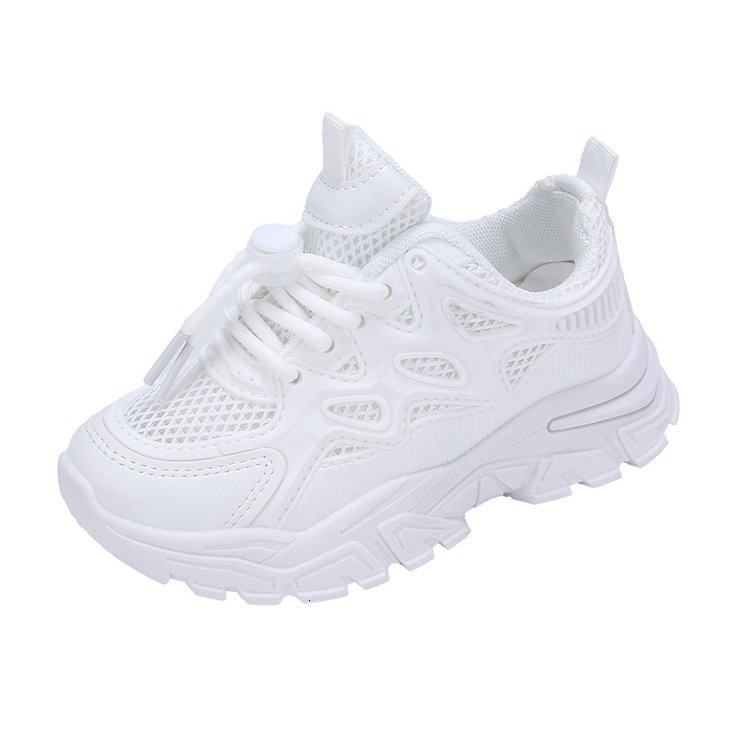 sports Spring and Autumn new mesh breathable mid size children's casual Girls' dad Children's white shoes trendy